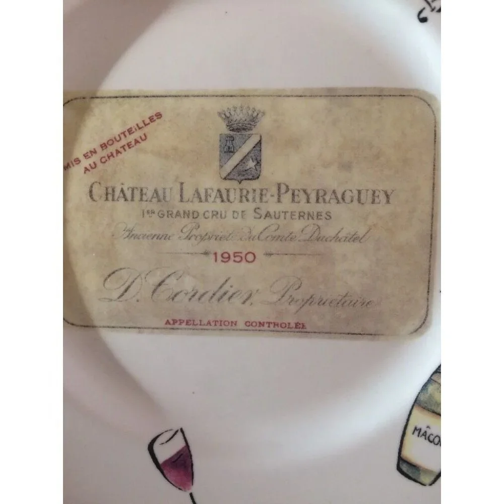 Vintage Rosanna Plates‎ Wine Chateau Haut-Bages & Lafaurie-Peyraguey 2 Set Italy
